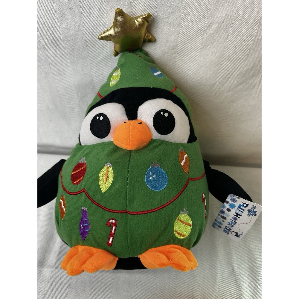 Toy Factory Christmas Tree Penguin 13" Plush Ornaments Holiday Soft Toy